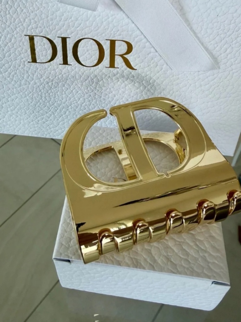 NEW Dior Gold Hair Claw Clip